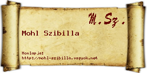 Mohl Szibilla névjegykártya